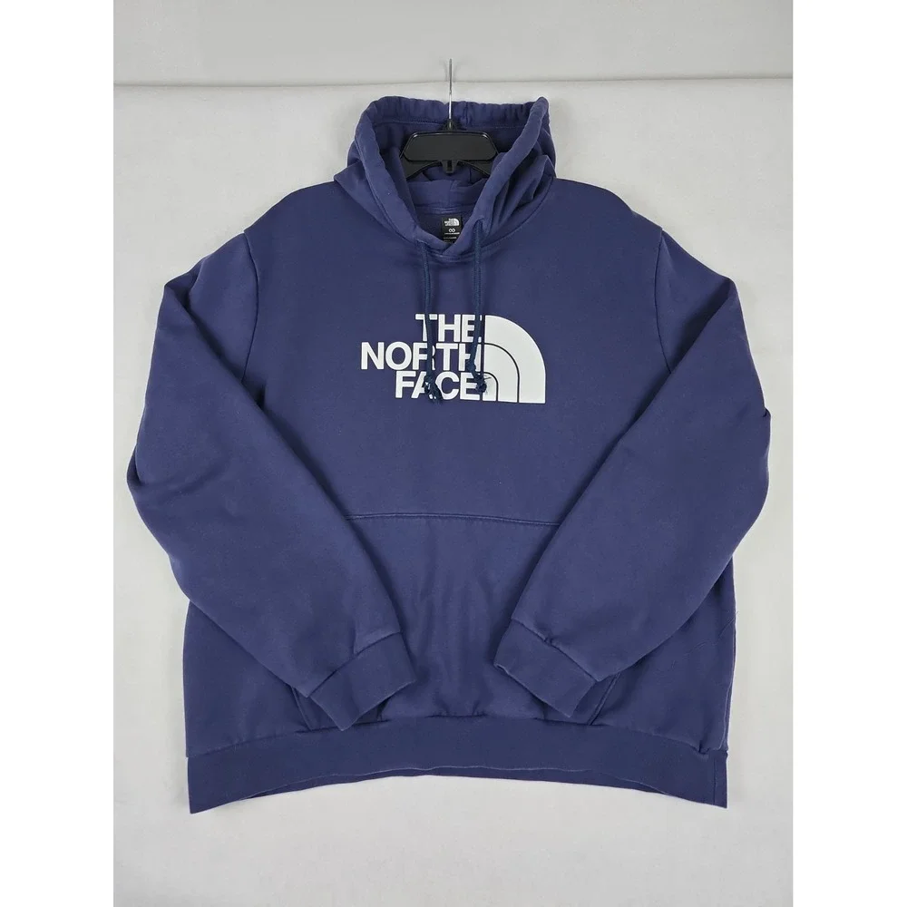The North Face Men's Hoodie Sweatshirt Mens Xl Navy Blue Circular Design Pocket